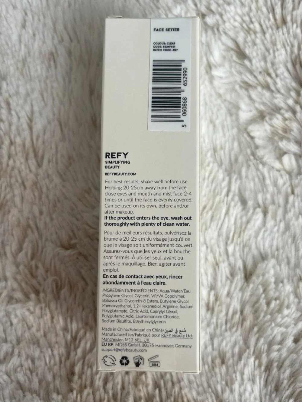 REFY Face Setter Setting Spray 50ml 1.69oz New in Box